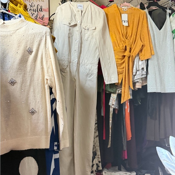 Zara Light Denim Jumpsuit - Picture 3 of 3